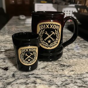 SUPER RARE DIXXON COFFEE MUG AND SHOT GLASS SET